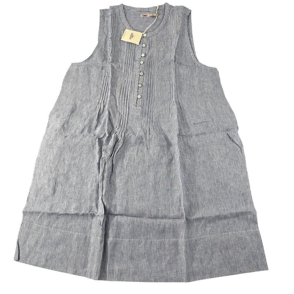Faherty Blue Mini Stripe Isha Dress XL - Picture 5 of 13